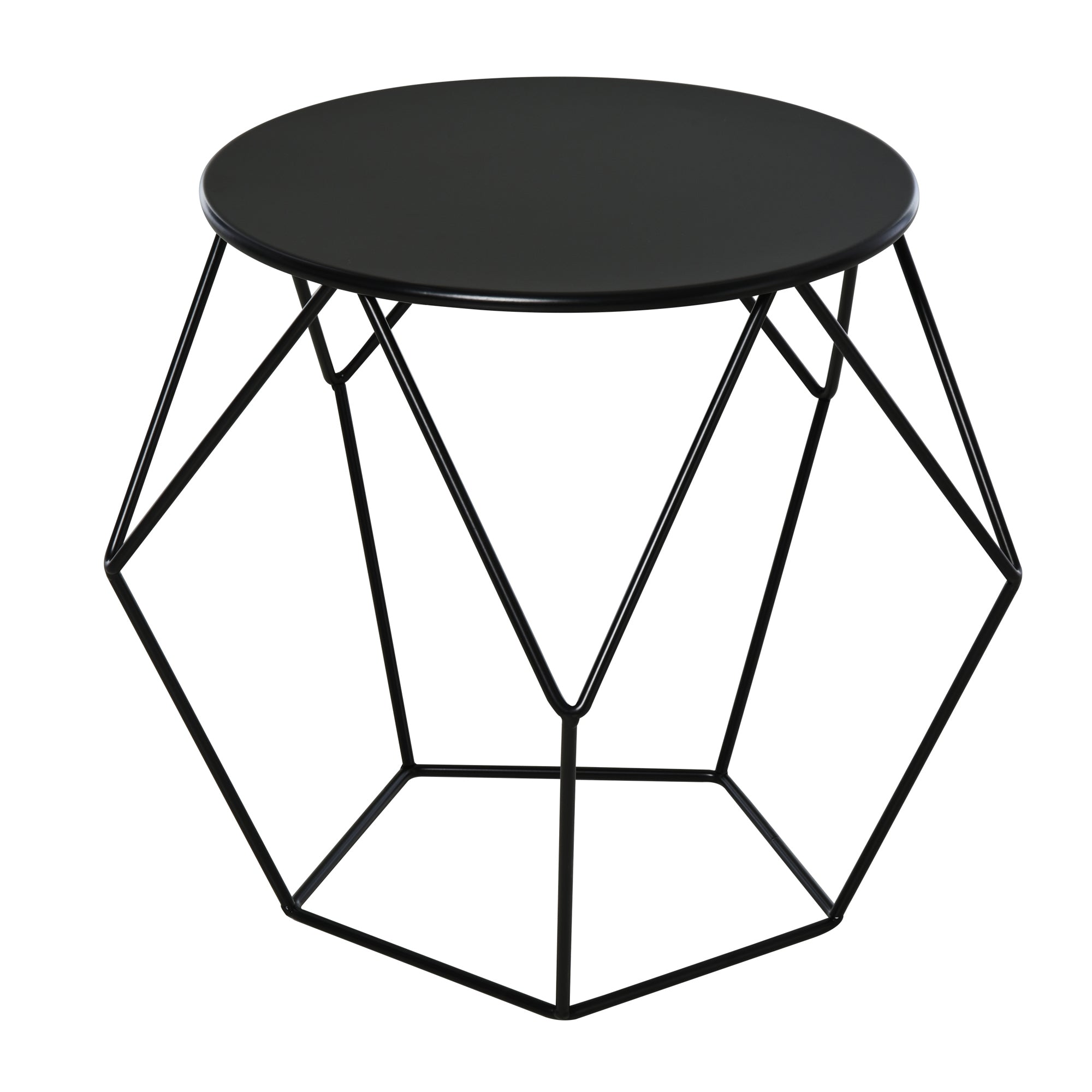 masuta geometrica, otel 54x54x44cm, negru