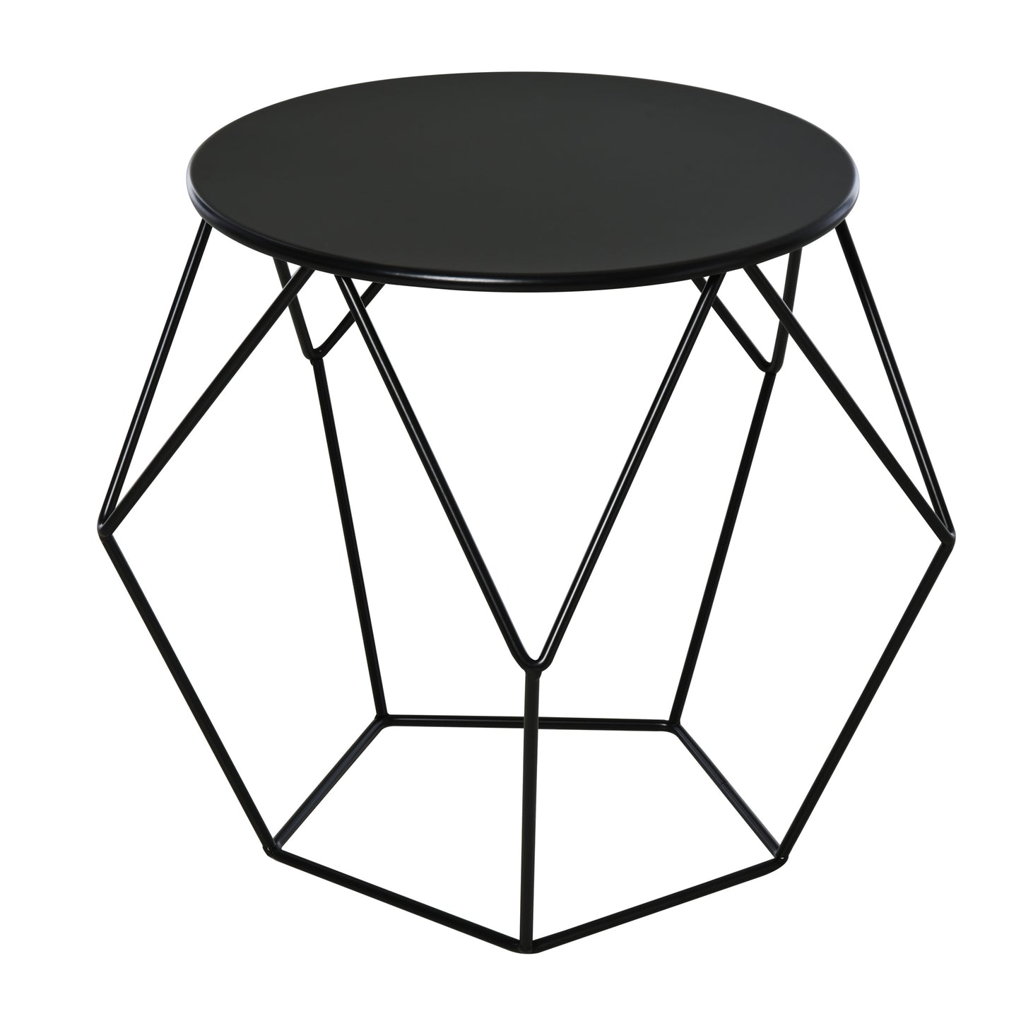 masuta geometrica, otel 54x54x44cm, negru