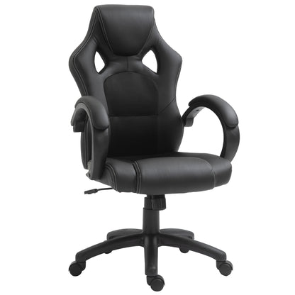 Scaun pentru birou,cu roti rotative la 360°, scaun gaming, inaltimea reglabila, Negru