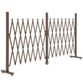 Gard Extensibil Autoportant, Grilaj Flexibil din Oțel și Aluminiu, Pliabil, 52-405 cm, Maro Închis
