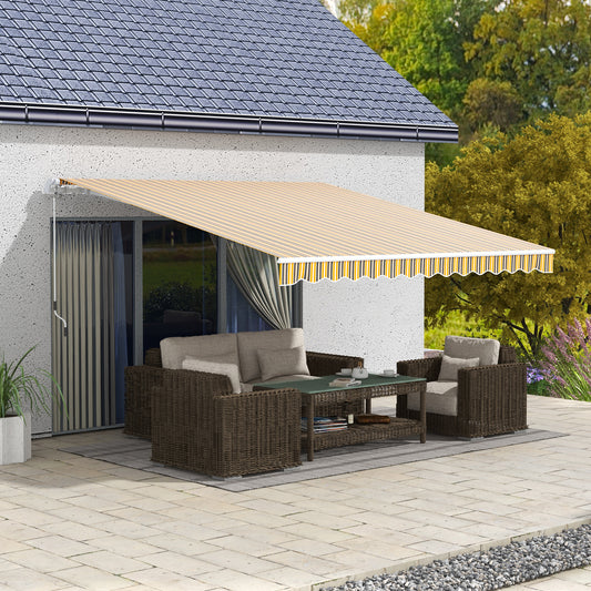 Copertină de Soare Retractabilă pentru Exterior cu Brațe și Deschidere Manuală, 350x250 cm, Galben