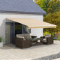 Copertină de Soare Retractabilă pentru Exterior cu Brațe și Deschidere Manuală, 350x250 cm, Galben