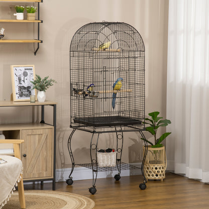 Colivie pentru Pasari si Papagali – Negru 51×51×153 cm cu Roti