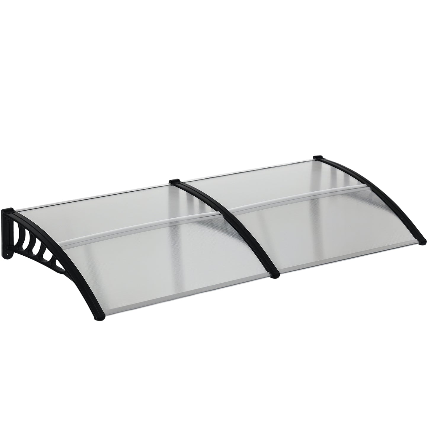 Copertină Modernă din Policarbonat și Auminiu, pentru Balcoane, Ferestre și Uși, 200x96x27 cm, Transparent