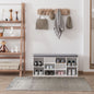 Bancuta Pantofi – 104×30×48 cm, Alb/Gri cu Rafturi Reglabile