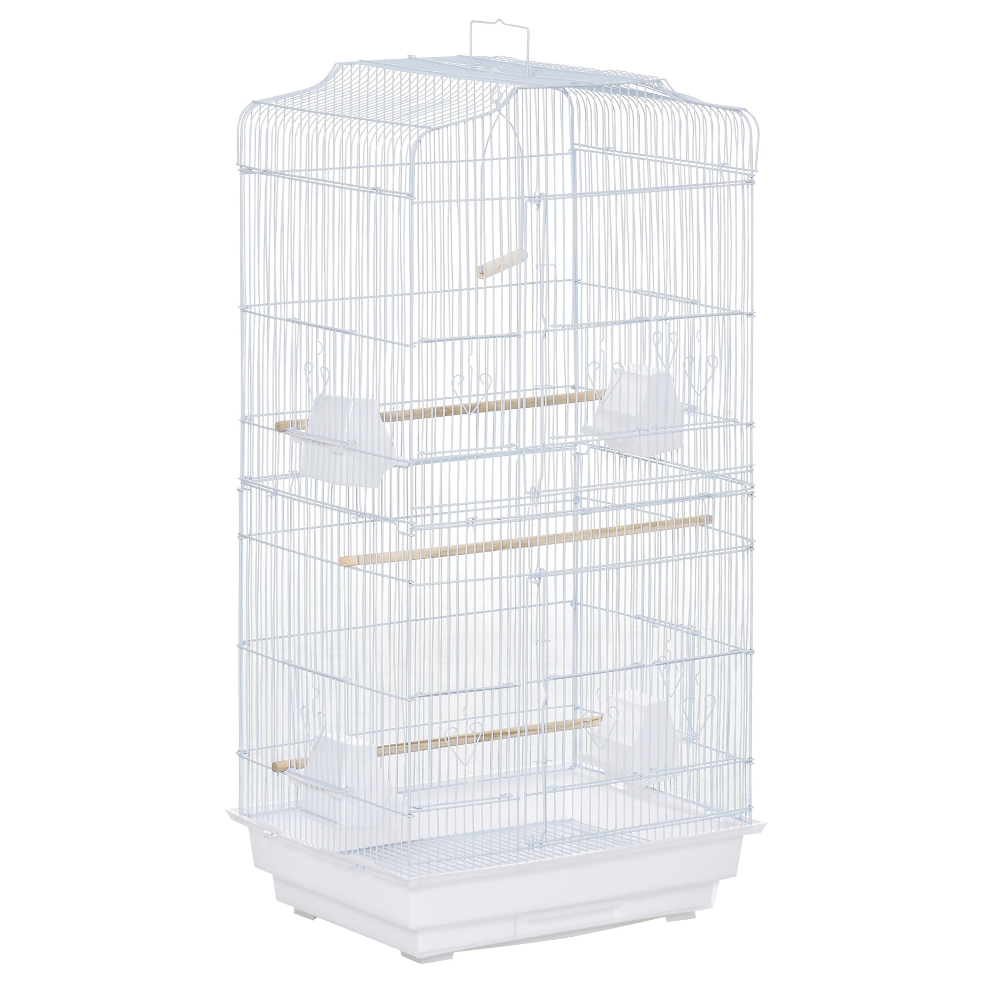 Voliera Pasari – 46,5×35,5×92 cm, Metal & Plastic Alb