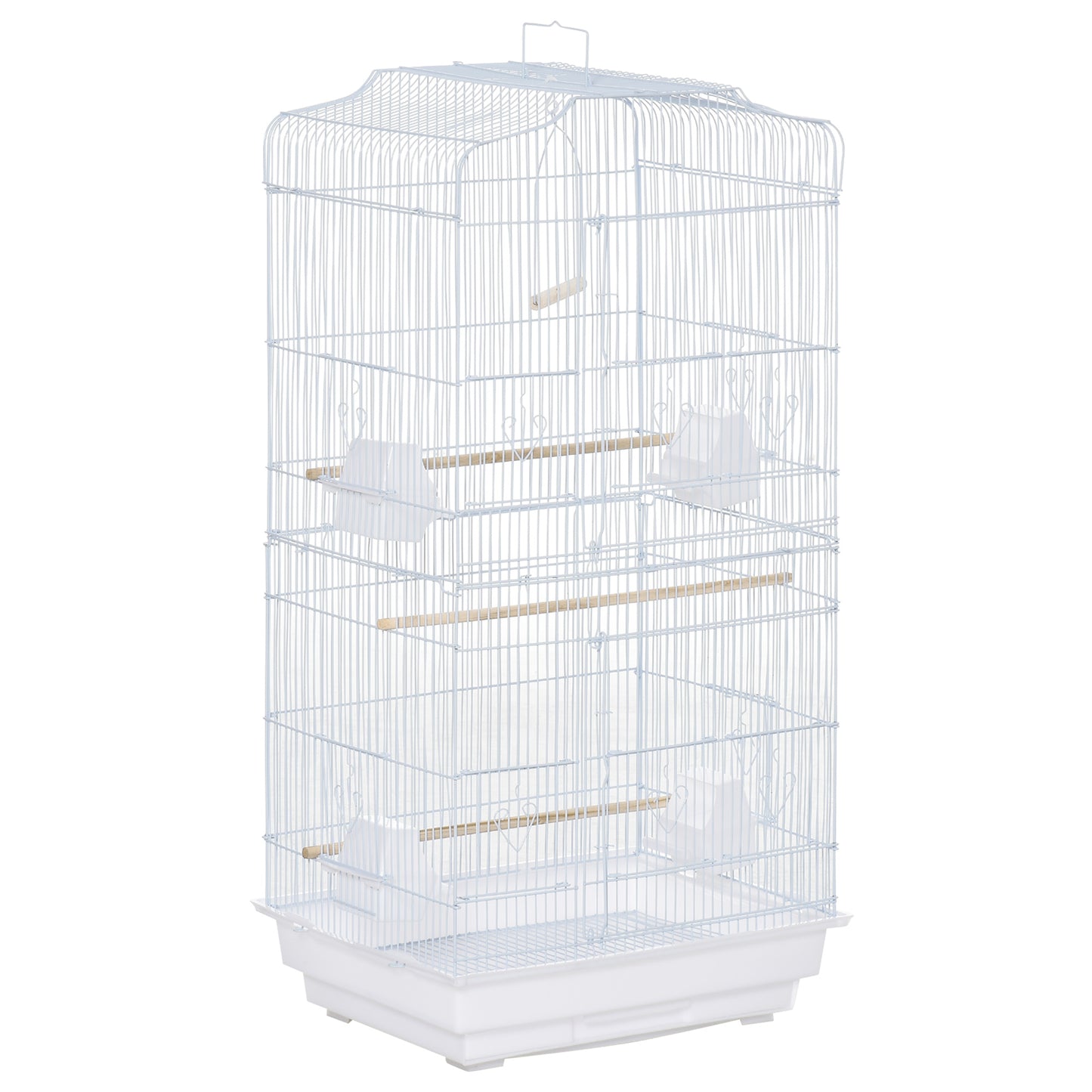 Voliera Pasari – 46,5×35,5×92 cm, Metal & Plastic Alb