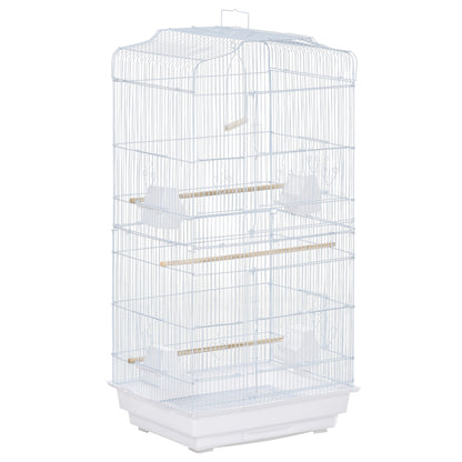 Voliera Pasari – 46,5×35,5×92 cm, Metal & Plastic Alb