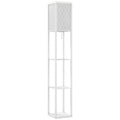Lampă de Podea 2 în 1 Modernă cu 3 Rafturi, Soclu E27, 26 x 26 x 160 cm, Alb