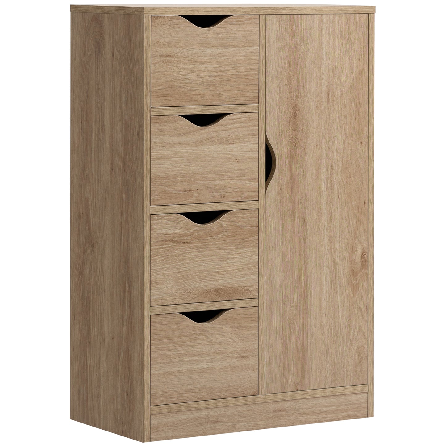 Mobilier Dulap Baie cu 4 Sertare si 2 Niveluri, Modern si Practic pentru Baie, Alb