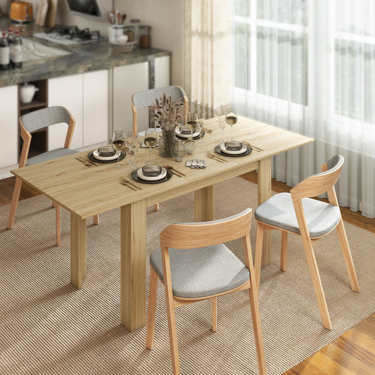Masă extensibilă pentru 6-8 persoane, 140-180 x 80 cm, culoare lemn