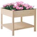 Gradina Flori Acoperis Urban din Lemn cu Husa din Tesatura, 91x91x81cm