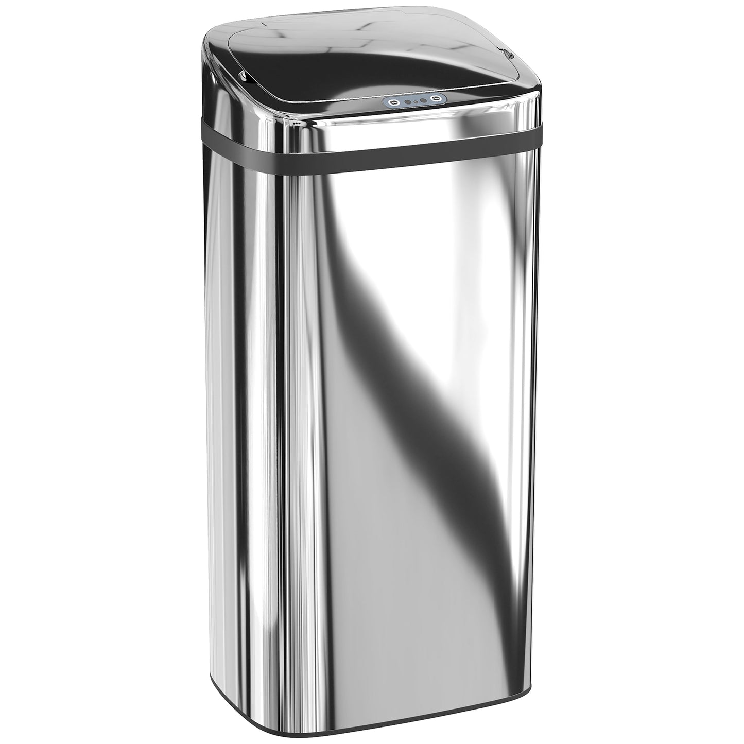 Coș de Gunoi Automat de 40L cu Senzor, Structură din Oțel, 33x25x70 cm, Argintiu