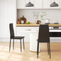 Set de 2 Scaune de Sufragerie Moderne cu Spătar Înalt din Piele Ecologică și Oțel, 41x50x97 cm, Negru