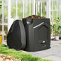 Compostor de Grădină 240L Triunghiular Rotativ cu 66 Guri de Aerisire și 3 Uși, din PP, 78x75x78 cm, Negru