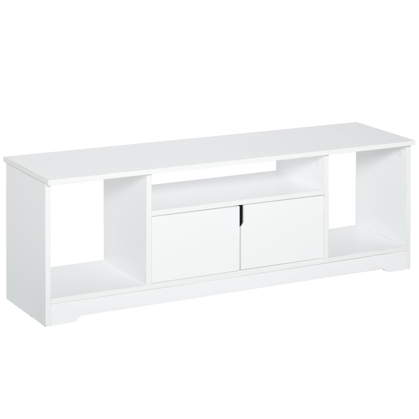 Mobilier Suport TV  Pana la 42 inchi cu Dulapior si Etajere Deschise, din Lemn, 120x30x41cm