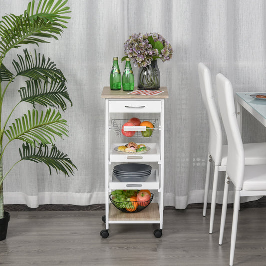 Carucior Bucatarie Alb – Compact & Eficient, 82 cm
