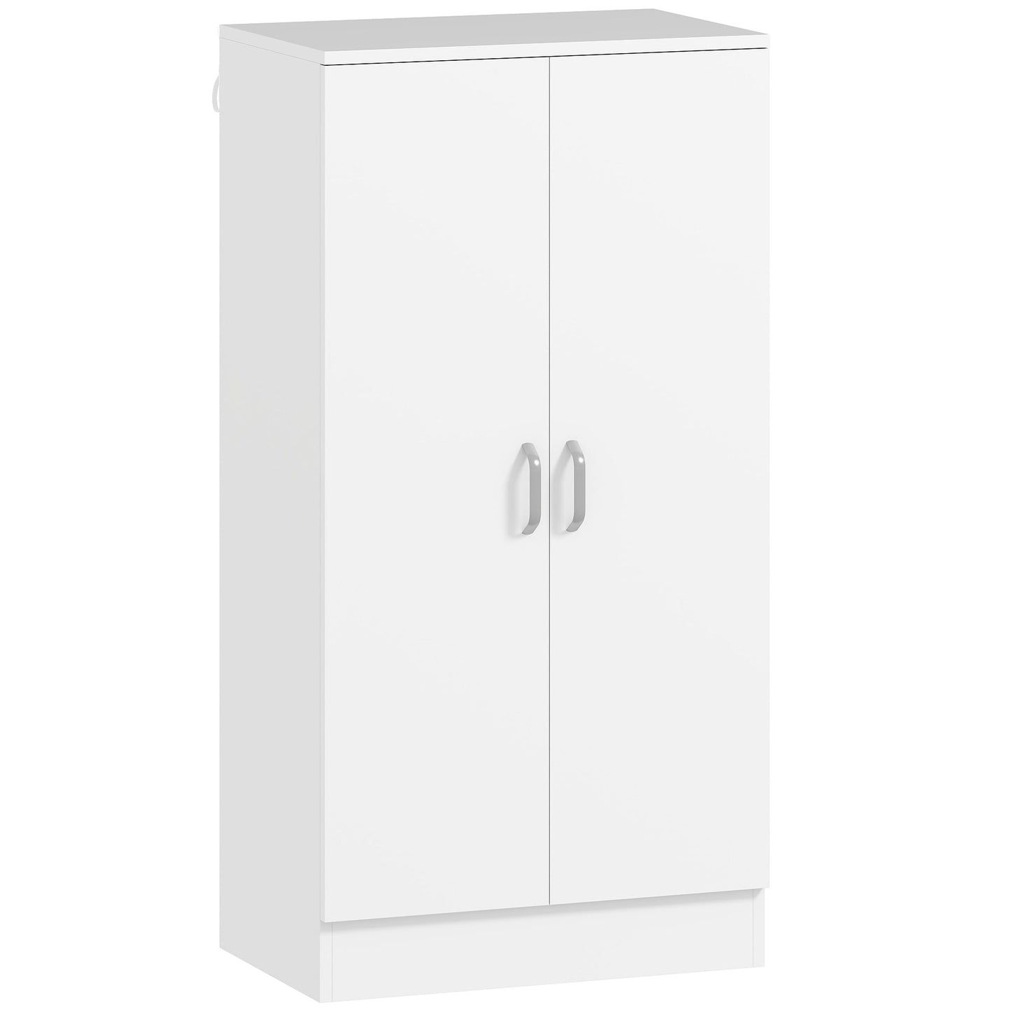 Dulap pentru pantofi cu 6 rafturi reglabile din lemn, alb, 55x35x108 cm