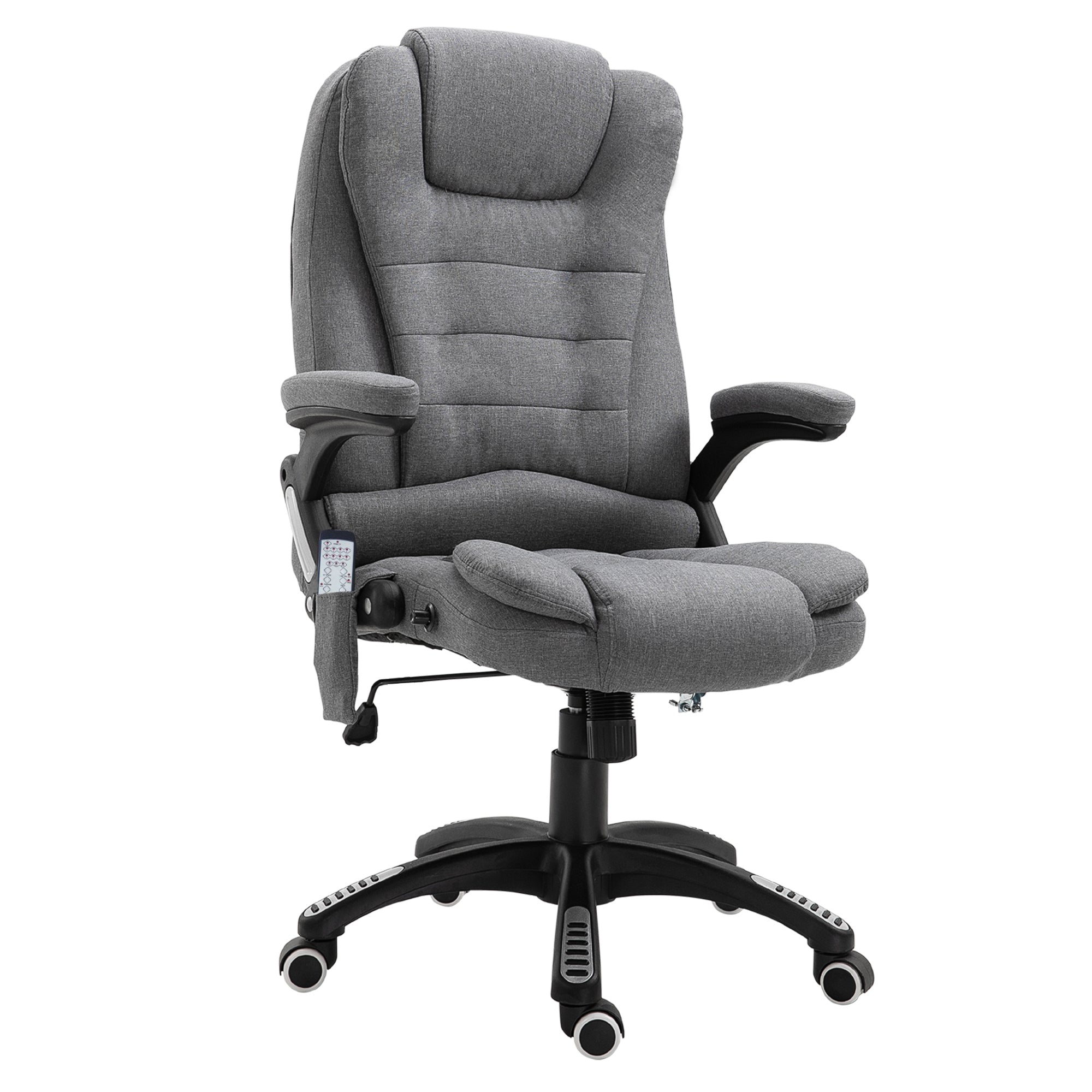 Fotoliu Relax cu 6 Zone de Masaj, Spătar Reglabil și Design Ergonomic, Gri