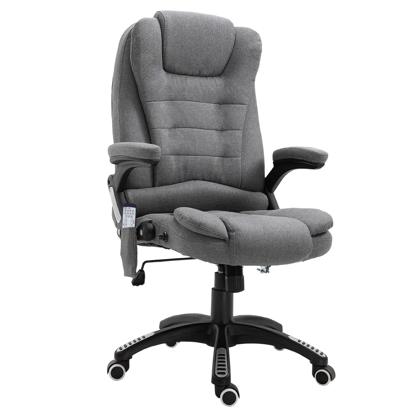 Fotoliu Relax cu 6 Zone de Masaj, Spătar Reglabil și Design Ergonomic, Gri