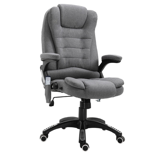 Fotoliu Relax cu 6 Zone de Masaj, Spătar Reglabil și Design Ergonomic, Gri