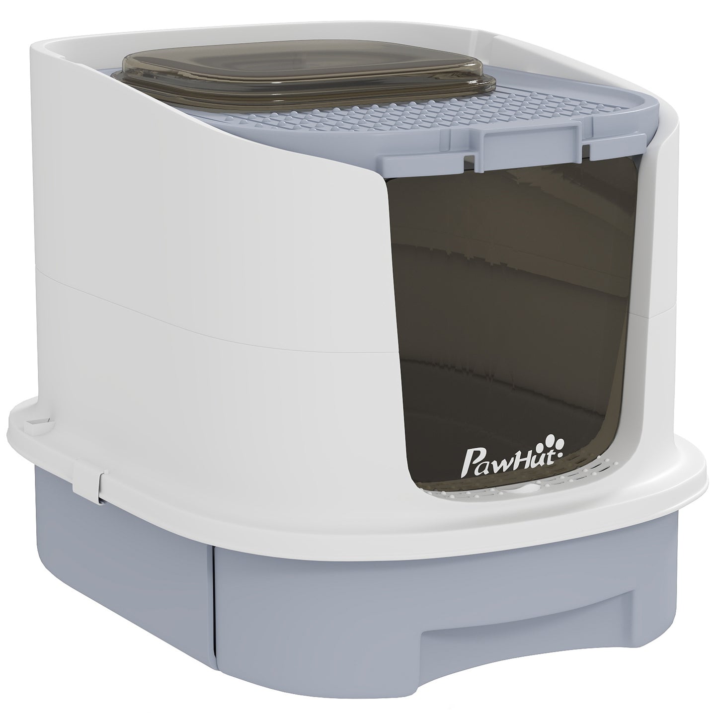 Litieră Închisă pentru Pisici cu 2 Uși și Tavă Detașabilă, 40,5x52,5x42,5 cm, Gri