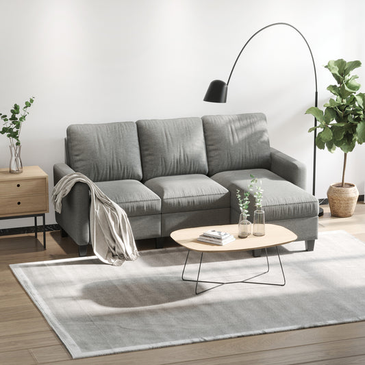 Canapea Colt 3 Locuri Modulara din Material Textil – Gri Modern