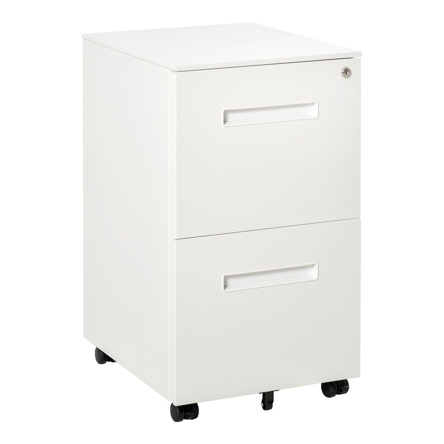 Dulap Birou cu sertare, Clasificator pentru Dosare cu 2 Sertare Încuietoare 39x48x67cm Alb