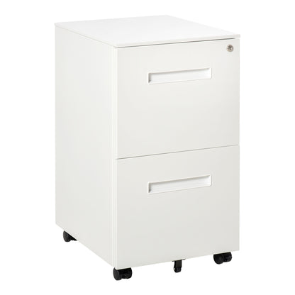 Dulap Birou cu sertare, Clasificator pentru Dosare cu 2 Sertare Încuietoare 39x48x67cm Alb