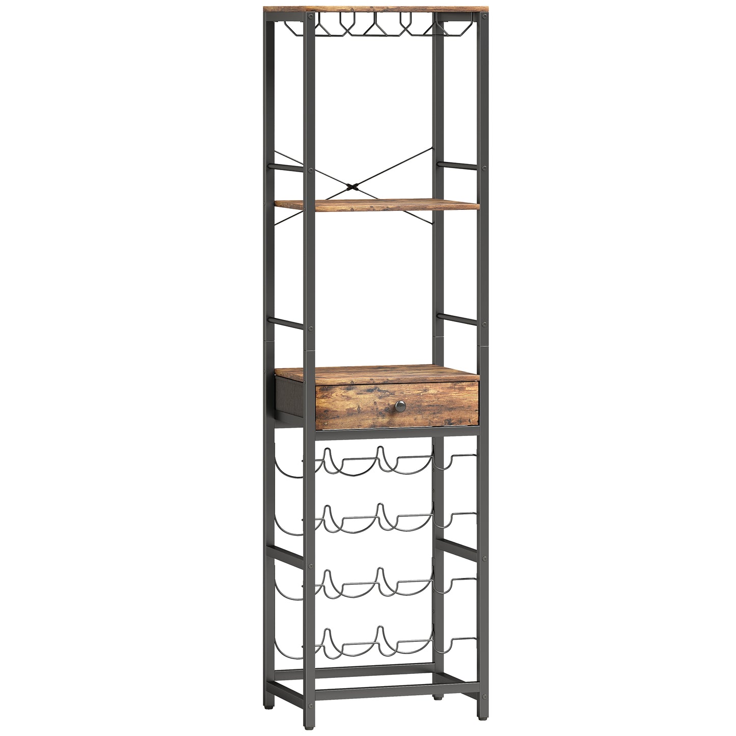 Dulap de Bar, Mobilier de Bar cu Sertar și Suport pentru Pahare, Maro Rustic