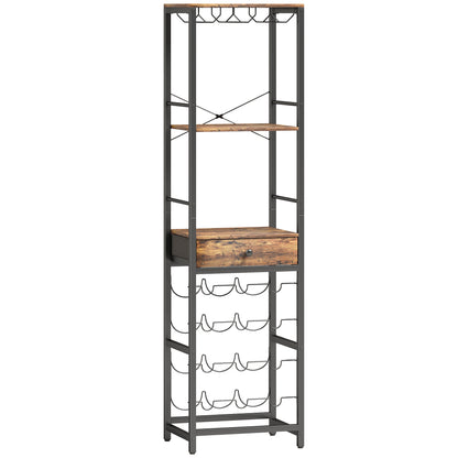 Dulap de Bar, Mobilier de Bar cu Sertar și Suport pentru Pahare, Maro Rustic