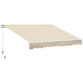 Copertină de soare pentru exterior cu brațe retractabile și deschidere manuală, 360x250 cm, crem