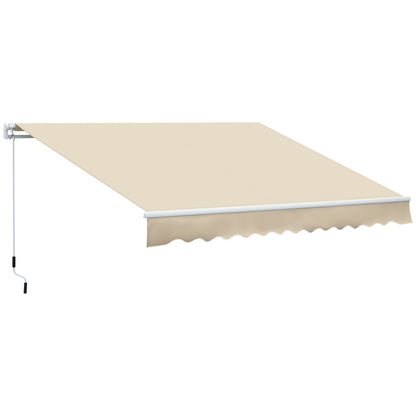 Copertină de soare pentru exterior cu brațe retractabile și deschidere manuală, 360x250 cm, crem