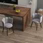Set de 2 Scaune de Bar Catifelate cu Suport pentru Picioare și Bază din Oțel, 59x52x90cm, Gri