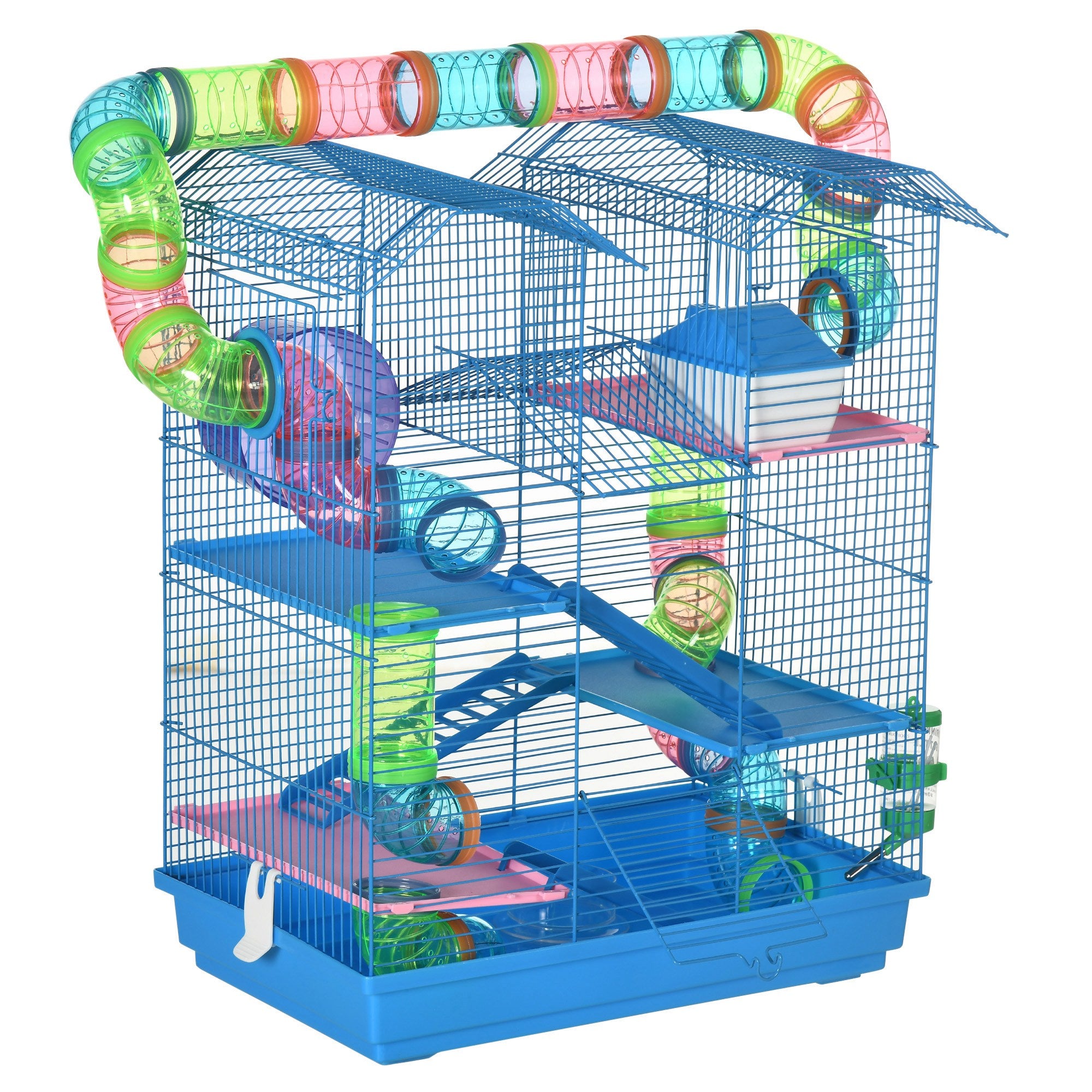 Cusca Hamsteri 5 Etaje – Albastra cu Accesorii Incluse