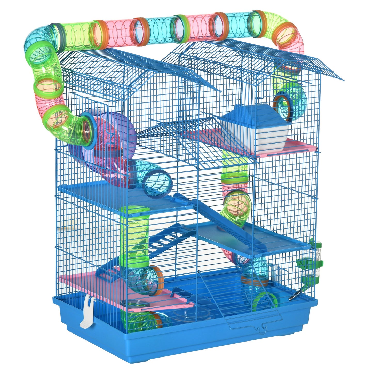 Cusca Hamsteri 5 Etaje – Albastra cu Accesorii Incluse