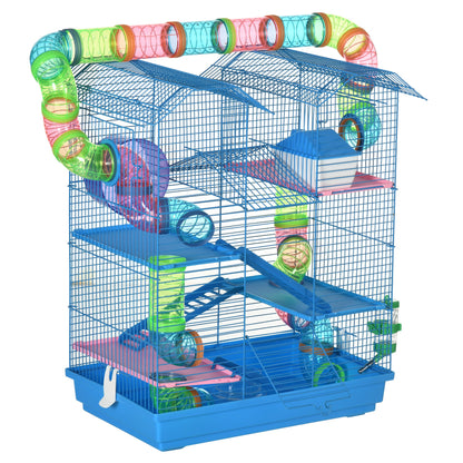 Cusca Hamsteri 5 Etaje – Albastra cu Accesorii Incluse
