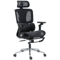 Scaun de Birou Ergonomic din Plasă cu Cotiere, Tetieră, Spătar Reglabil, Funcție Legănare, Negru
