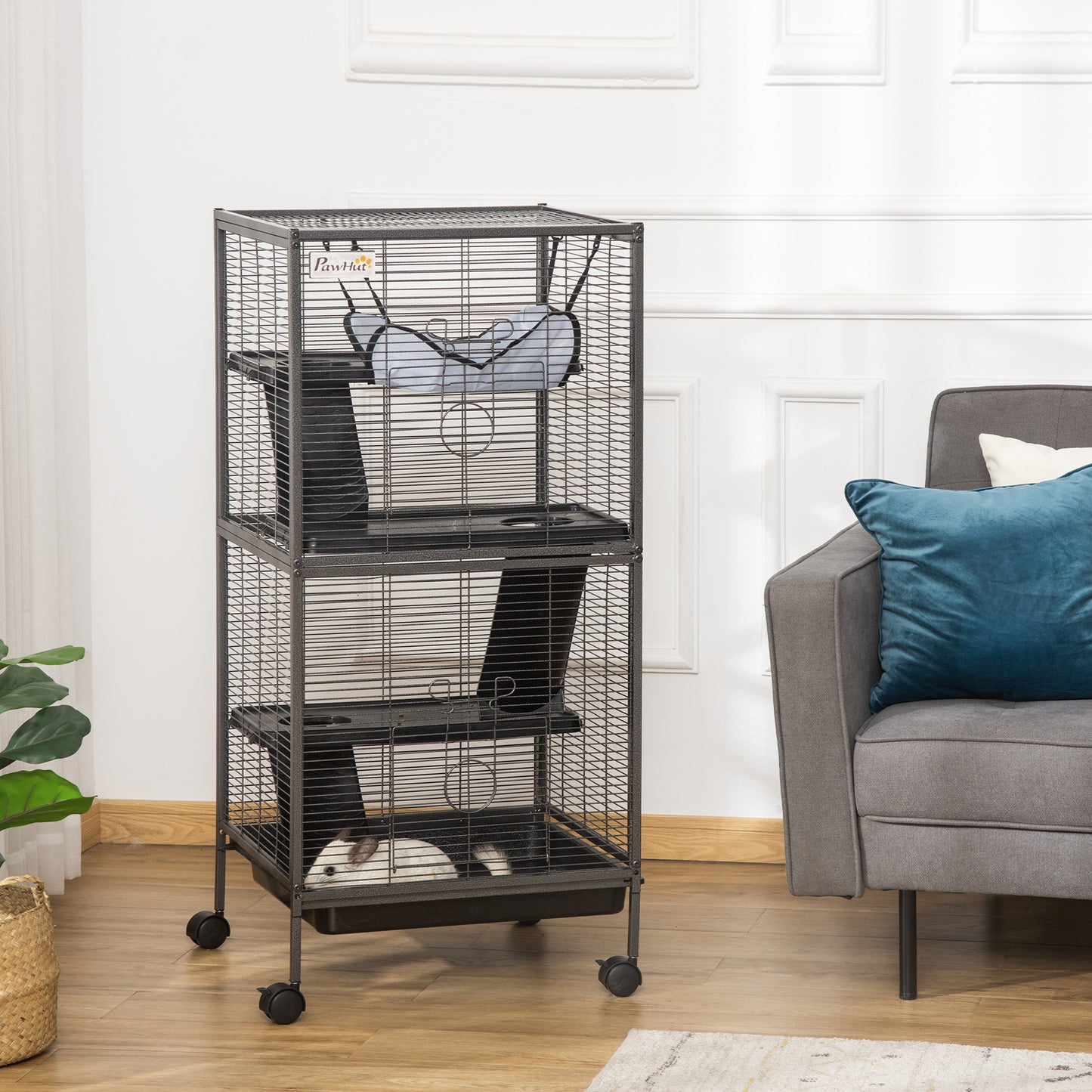 Cusca Rozatoare 52×52×113,5 cm – 4 Nivele & Tava Detasabila