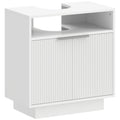 Dulap pentru sub chiuvetă cu raft interior reglabil și raft deschis, din lemn, 60x33x63 cm, alb