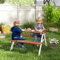 Set Masă de Picnic și Bănci pentru Copii din Lemn, Vârsta 3-8 Ani, Maro
