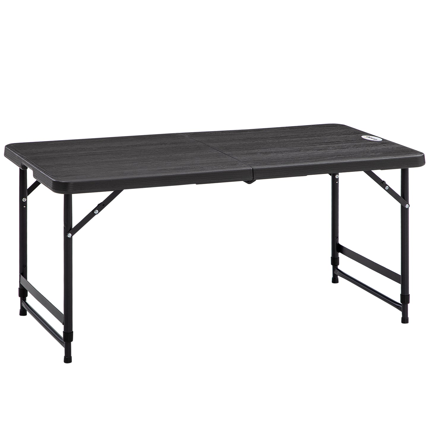 Masă Pliabilă pentru Grădină, Înălțime Reglabilă, Capacitate 4 Persoane, Masă Dreptunghiulară Portabilă pentru Camping și Terasă, 120x60cm