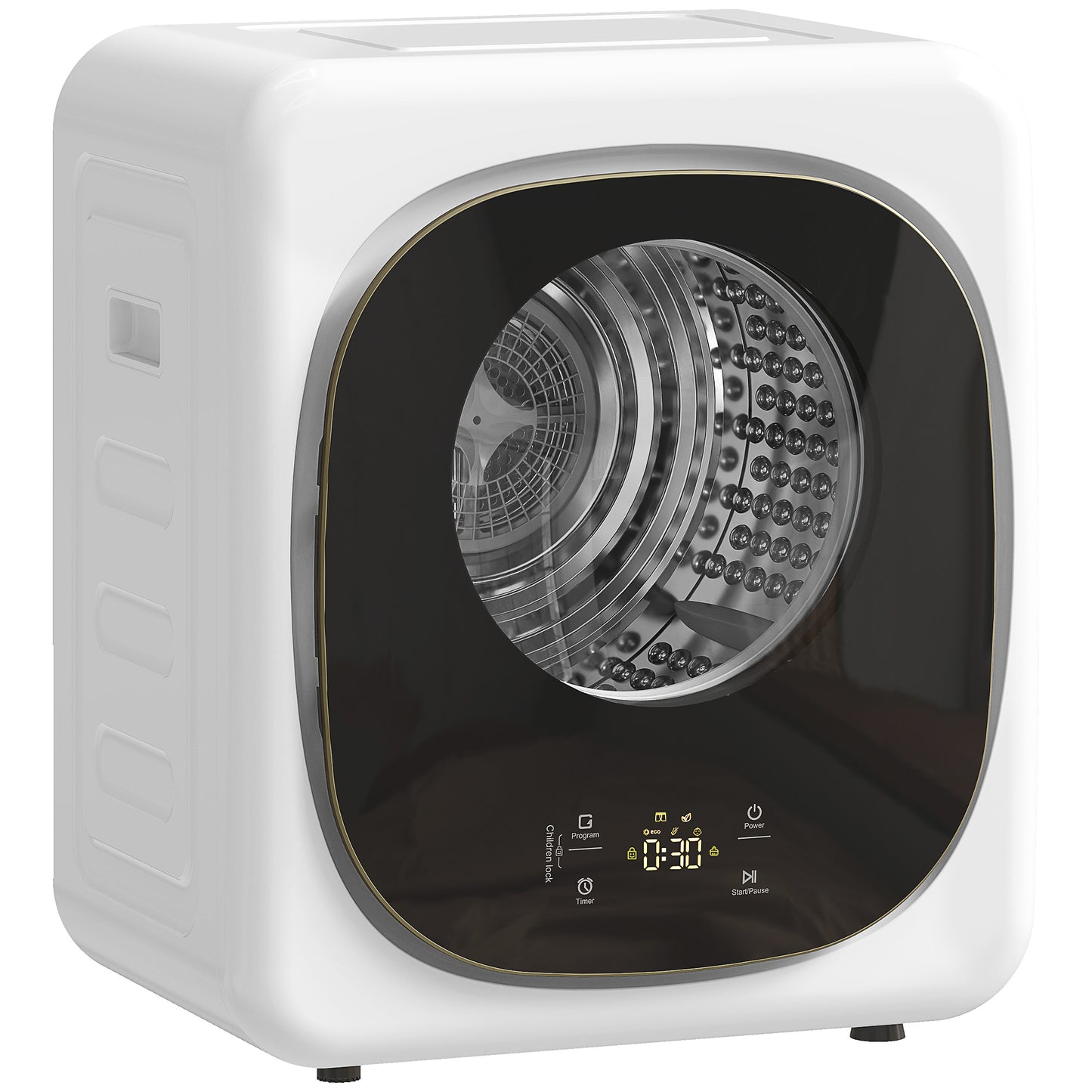 Mini Uscător de Rufe Portabil 4 kg, 5 Programe, 800W, Până la 60℃, Timer, Tambur Oțel Inoxidabil, Casă, Alb