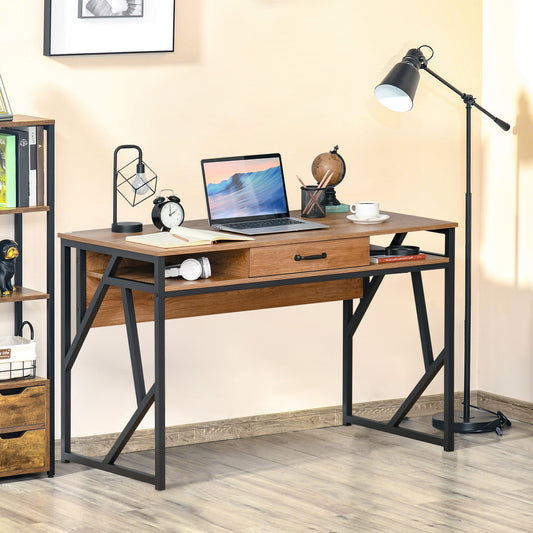 Birou pentru computer, Modern in Stil Industrial MDF, 120x60x76 cm, Maro