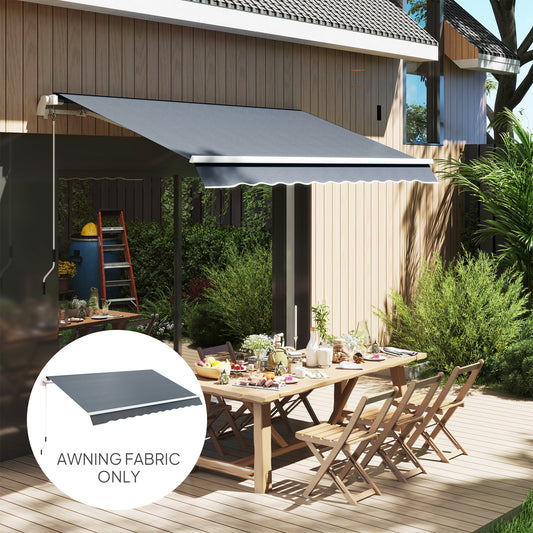 Material de Înlocuire pentru Cort Retractabil 4x3 m din Poliester Anti UV 50+ Gri