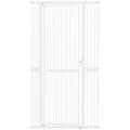 Poartă pentru Câini și Pisici, Înaltă de 180 cm, Extensibilă de la 77-104 cm, Montaj prin Presiune, Albă