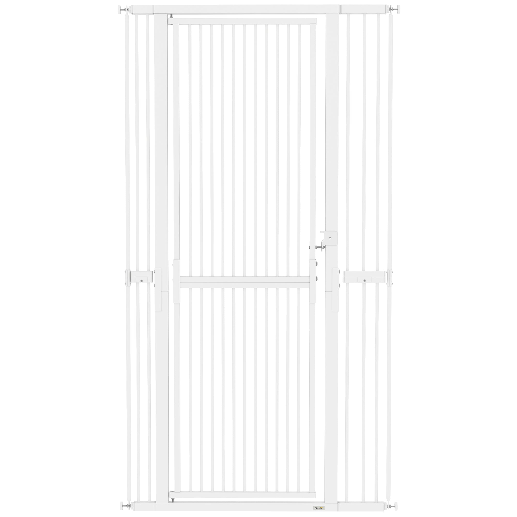 Poartă pentru Câini și Pisici, Înaltă de 180 cm, Extensibilă de la 77-104 cm, Montaj prin Presiune, Albă