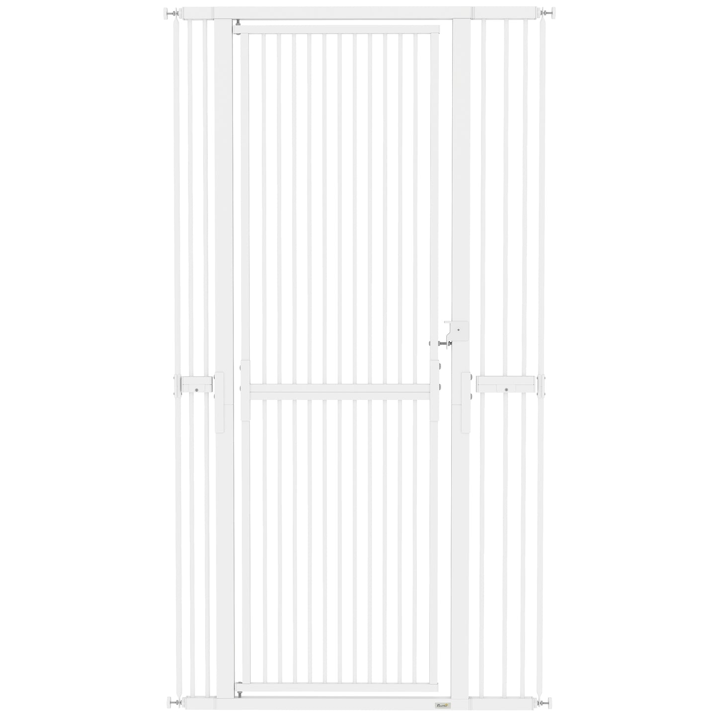 Poartă pentru Câini și Pisici, Înaltă de 180 cm, Extensibilă de la 77-104 cm, Montaj prin Presiune, Albă