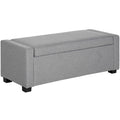 Banca dormitor  cu Compartiment de Depozitare din Tesatura, 120x50x44cm - Gri