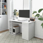 Birou PC Ergonomic – Alb, Cu Rafturi & Blat Tastatura